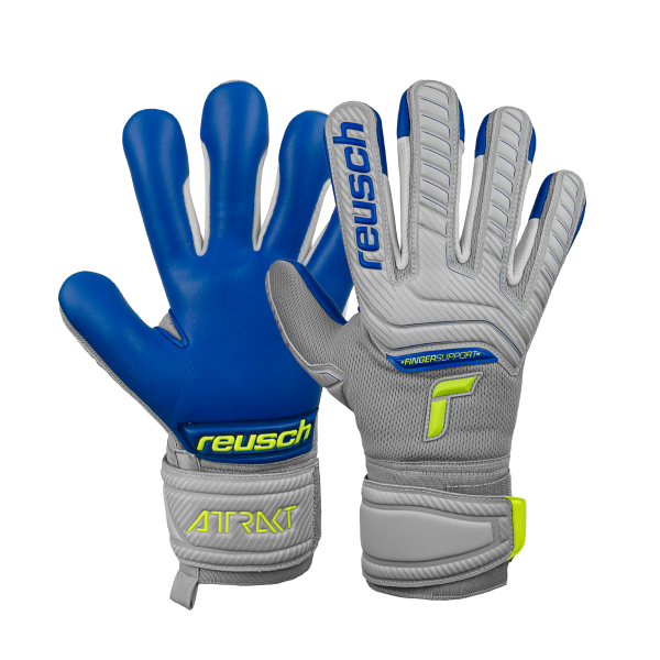 Reusch Attrakt Grip Evolution Finger Support Junior 5272820 6006 yellow grey 1